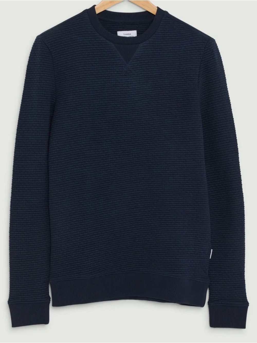 Peter Werth Foxberry Men XL Navy Textured Ribbed Crewneck Sweatshirt London N1